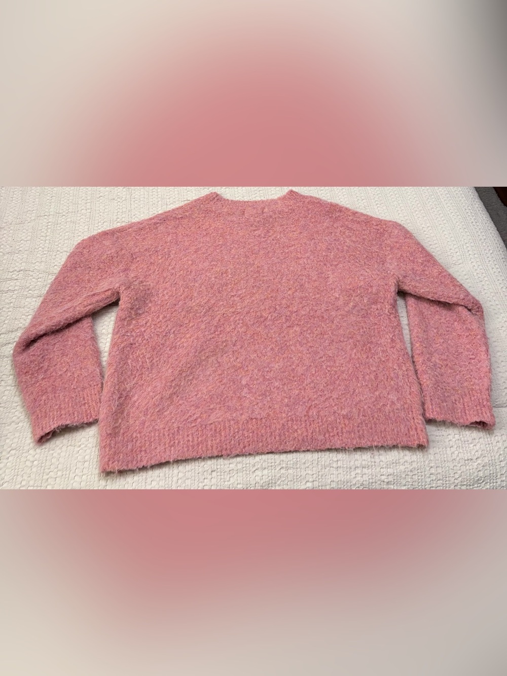 Women's Universal threads pink Fuzzy Crewneck Sweater - Picture 3 of 3
